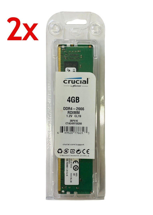 Crucial CT4G4RFS8266 (2-Pack) 4GB DDR4 2666 RDIMM 1.2V Server Memory