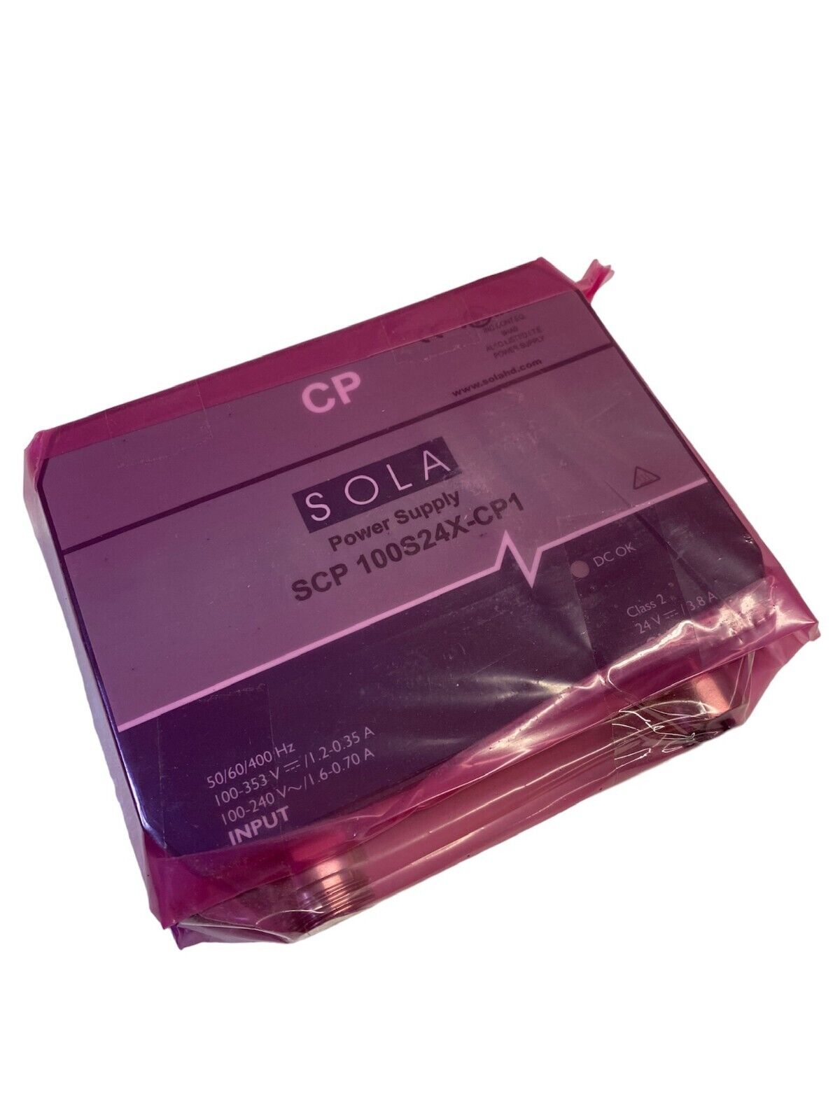 SOLA SCP100S24XCP1 POWER SUPPLY AC/DC CNVRTR 24VDC, 3.8A, 95W