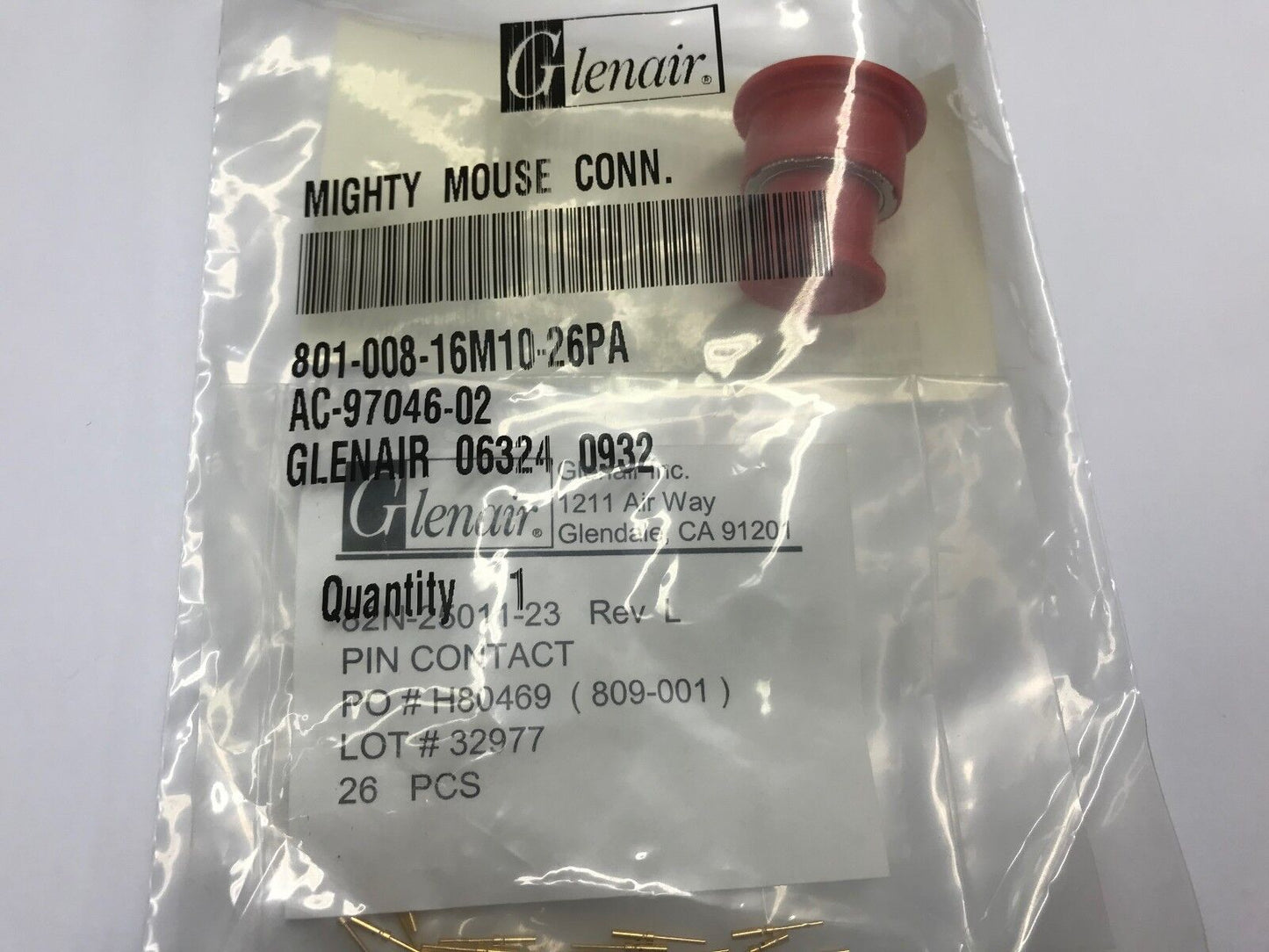 Glenair 801-008-16M10-26PA Series 801 Mighty Mouse Connector Double Start Plug