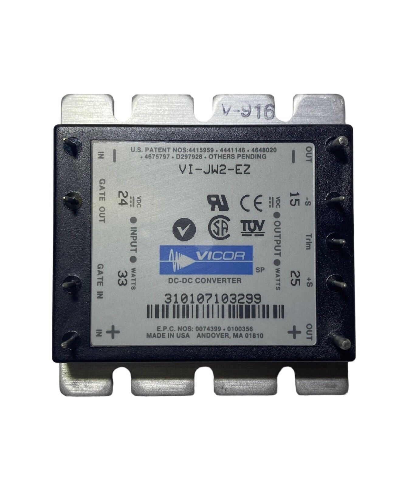 Vicor Corporation VI-JW2-EZ, DC DC Converter 15V 25W (2-Pack)