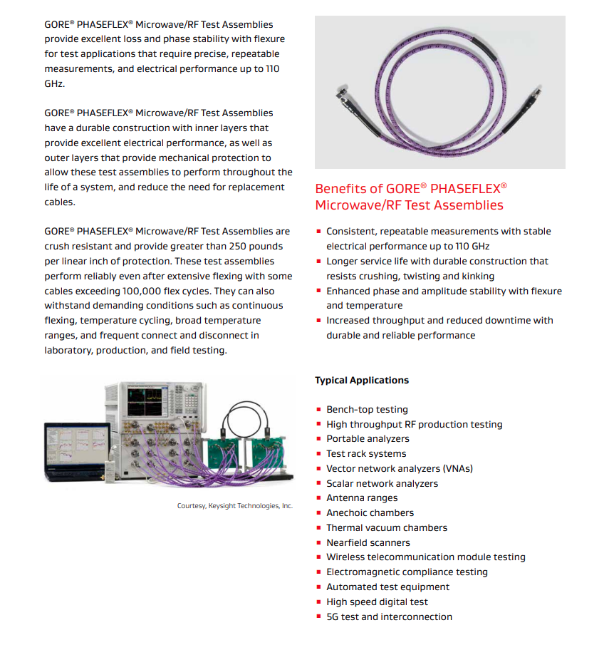 3 ft - GORE 0Z0CK0CQ0360 Cable ASSY PHASEFLEX 50GHZ 2.4MM