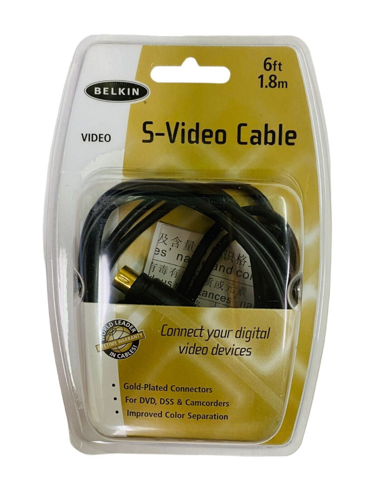 6 ft - Belkin P97278 S Video Cable DVD, DVR (Bundle Pack 4)