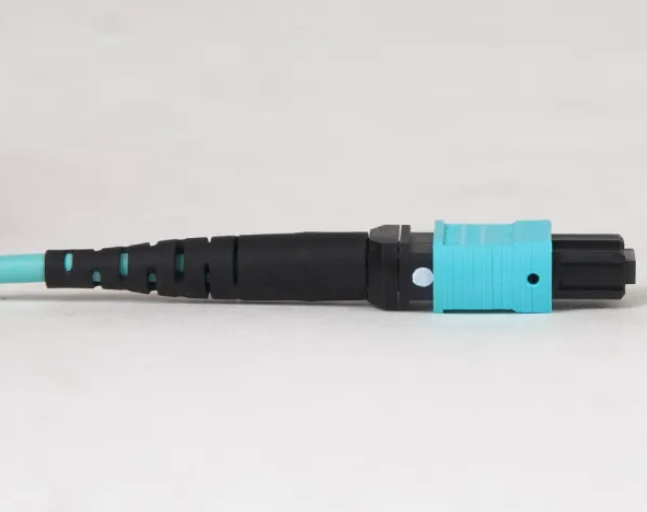 4 ft - TII MM50OM3AQUA Plenum Fiber Optic Cable, MTP / MTP (MPO) SDB5PA-TPST4F
