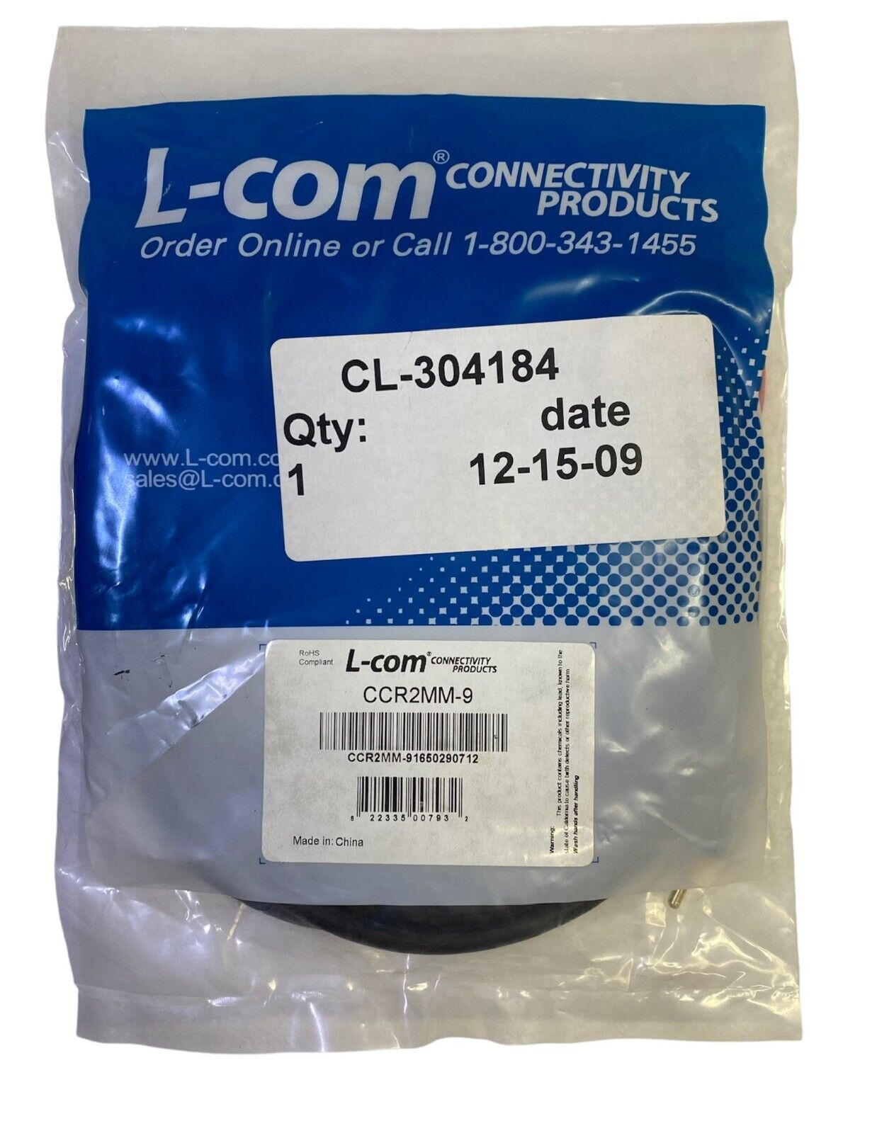 9 ft - L-com CCR2MM-9 2 Line Audio RCA Cable, RCA M/M (6 Bundle Pack)