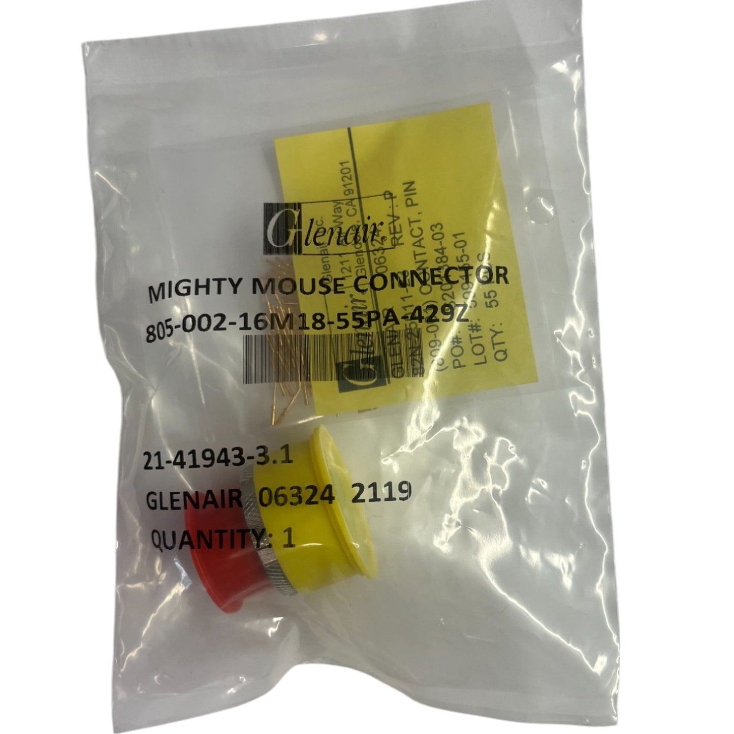 Glenair 805-002-16M18-55PA-429Z Mighty Mouse Triple-Start Stub ACME Thread connectors