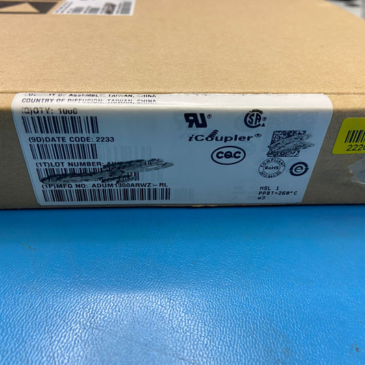 ADUM1300ARWZ-RL (1,000 PCS/REEL): 3-Channel Digital Isolator, 5kV RMS, SOIC-16, Analog Devices