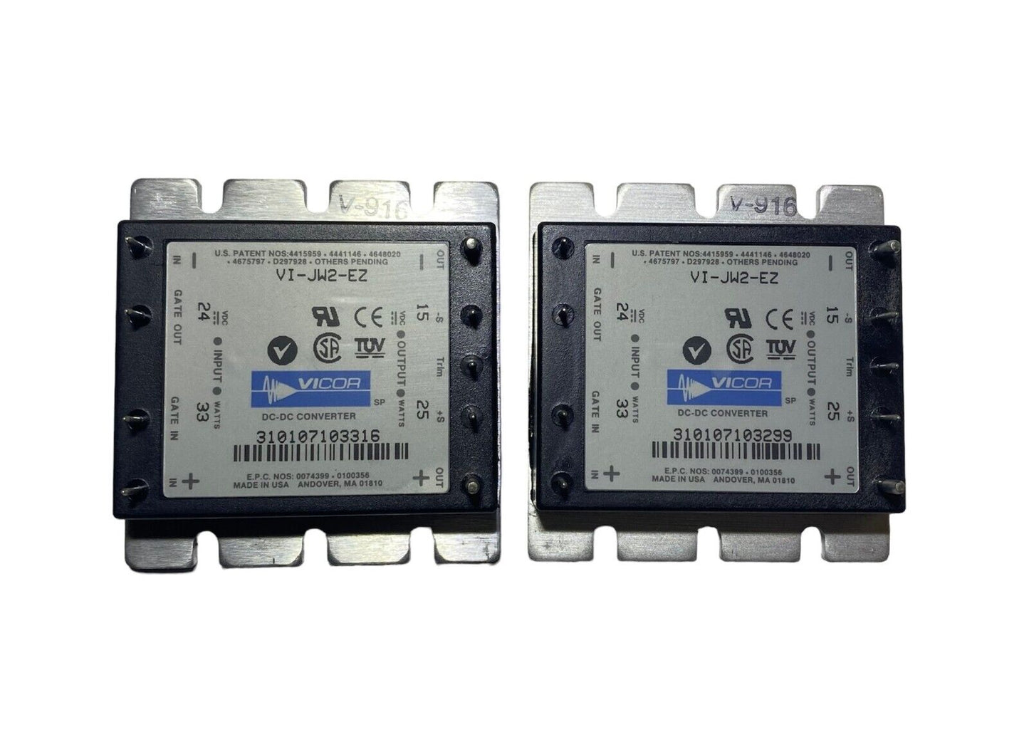 Vicor Corporation VI-JW2-EZ, DC DC Converter 15V 25W (2-Pack)