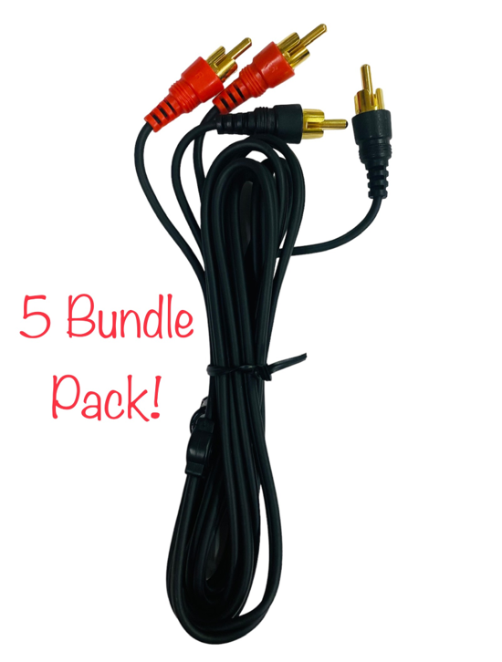 6 ft - Duplex CN-302302 RCA AV Stereo Cable Connectors (5 Bundle Pack)