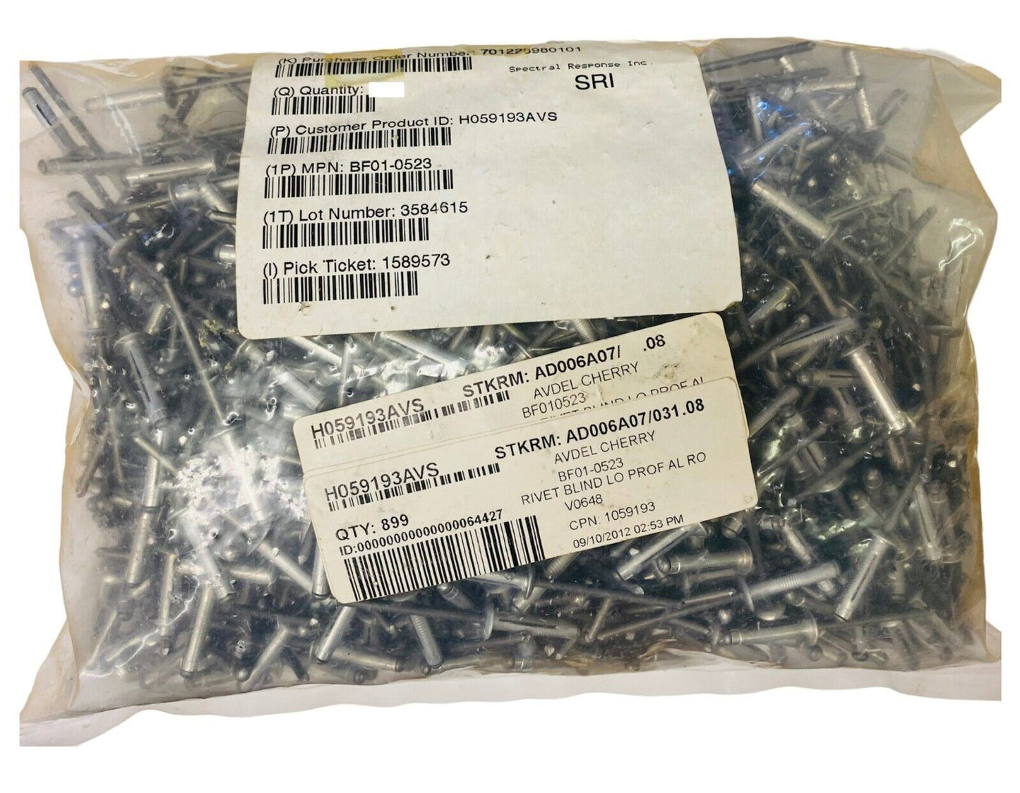Avdel Cherry BF010523 Rivets BLIND LO PROF (Lot 899 PCS)