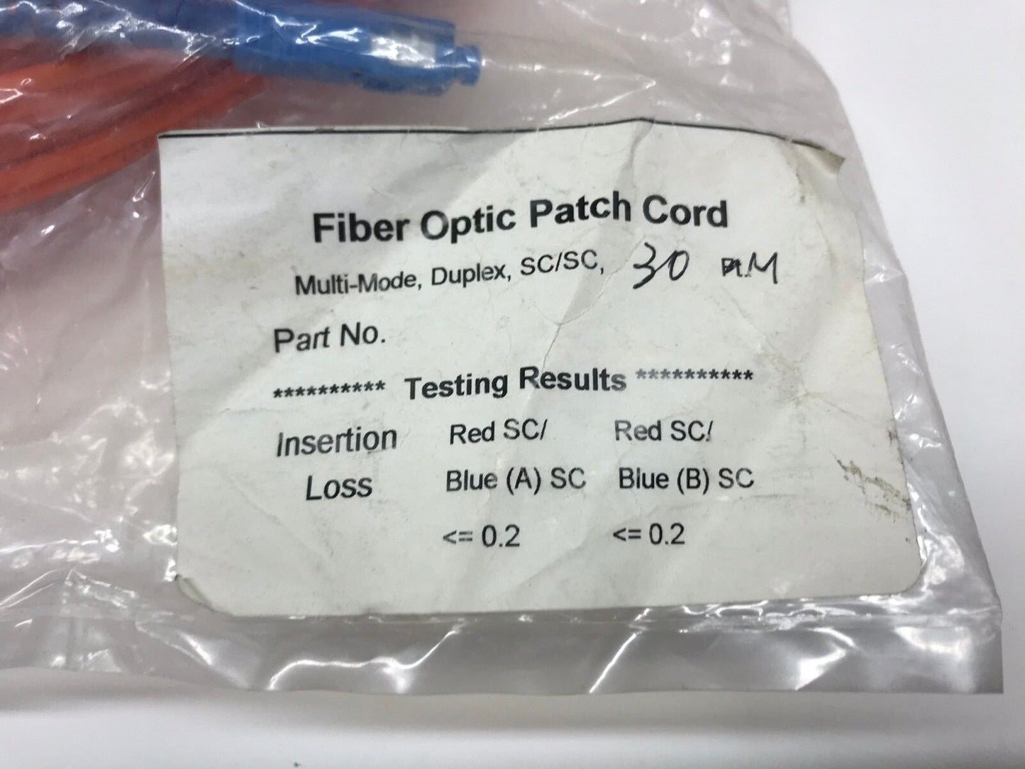 SC/SC OM1 Multimode Duplex Fiber Optic Cable, 62.5/125 30 Meter SCSC-11130 3-PAK