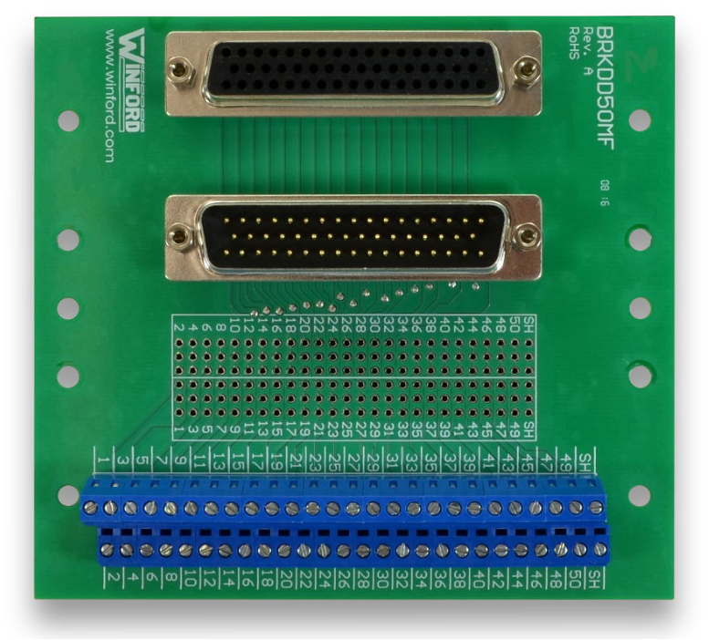 WINFORD BRKDD50MF-S-DIN BREAKOUT BOARD TERMINAL