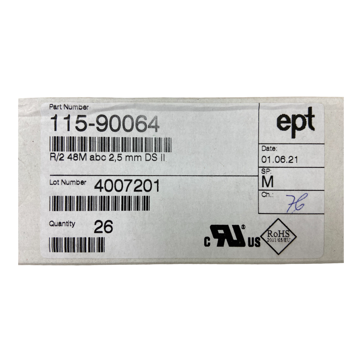 EPT Connectors 115-90064 DIN 41612 Male Straight, Type R/2 (26-Pack)