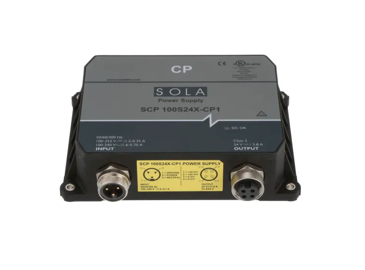 SOLA SCP100S24XCP1 POWER SUPPLY AC/DC CNVRTR 24VDC, 3.8A, 95W