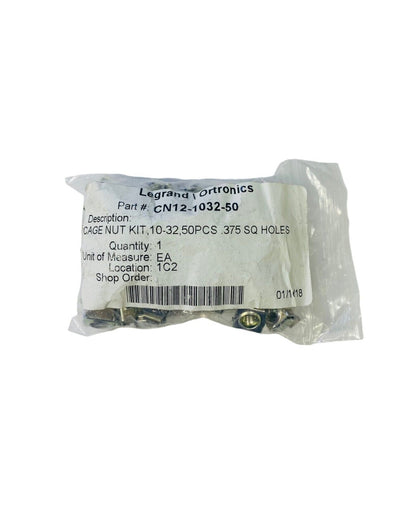 Legrand Cage Nut Kit 0.375 SQ Holes CN12-1032-50 (Lot 50 PCS)