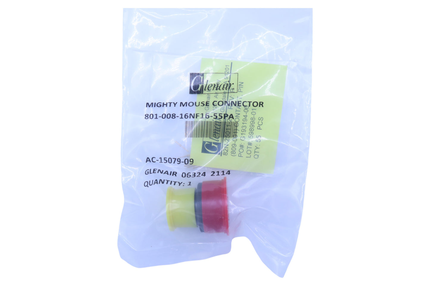 Glenair 801-008-16NF16-55PA Mighty Mouse Circular Plug | 55 Pin | Male | Crimp | Hi-Rel MIL-Spec