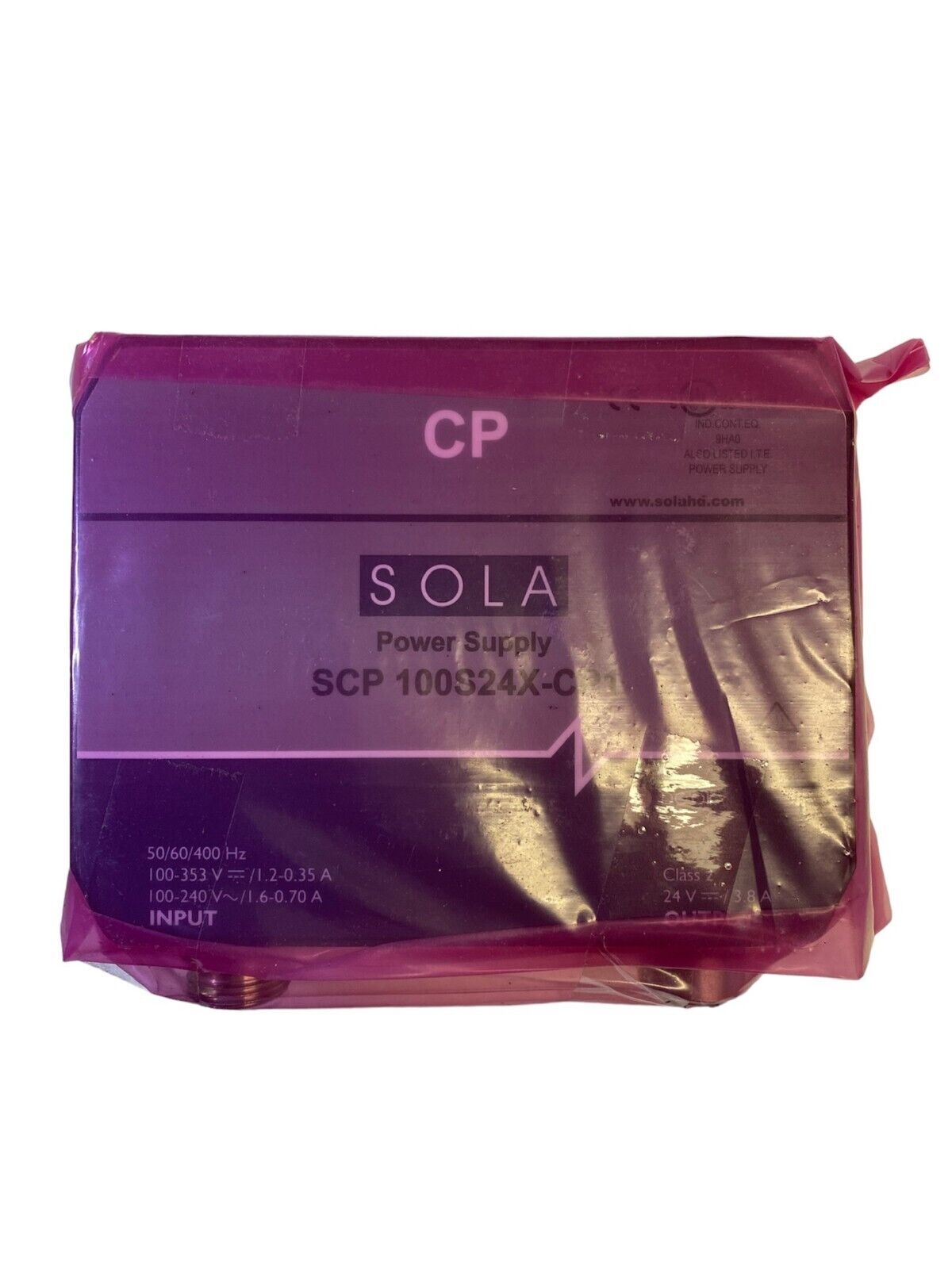 SOLA SCP100S24XCP1 POWER SUPPLY AC/DC CNVRTR 24VDC, 3.8A, 95W